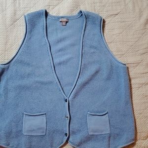 J. jill light blue vest says large but appears like a medium